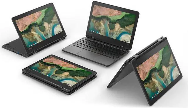 Alt view image 2 of 6 - Lenovo N23 Yoga 2-in-1 Convertible Chromebook: 11.6-Inch HD IPS Touch Screen, MTK 8173c Quad-Core, 4GB RAM, 32GB SSD, Chrome OS  (Grade B/C Condition)
