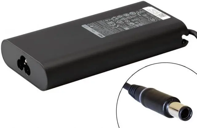 Alt view image 3 of 3 - New Genuine Slim Dell Inspiron Latitude XPS 90 Watt 19.5V - 4.62A AC Adapter With Cord. 7.5mm x 5.0mm with central pin.  0JCF3V JCF3V