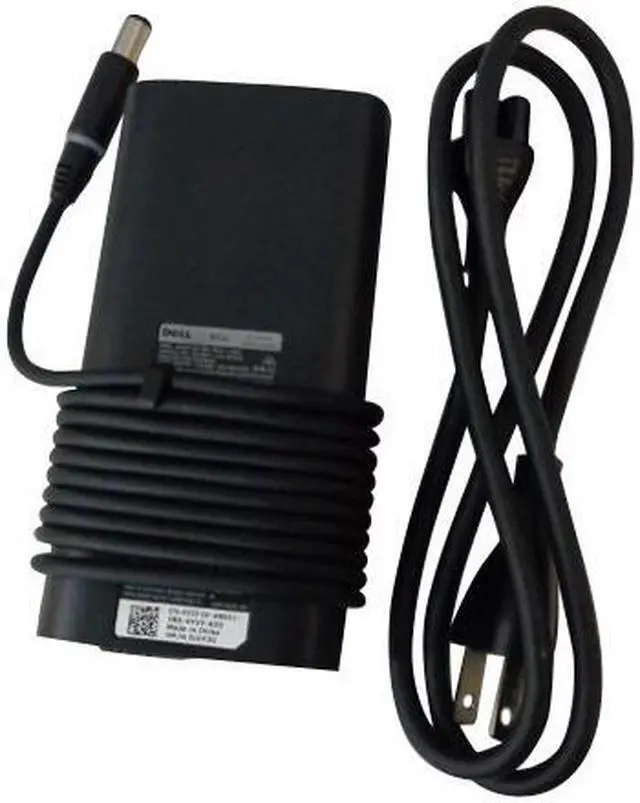 Main image of New Genuine Slim Dell Inspiron Latitude XPS 90 Watt 19.5V - 4.62A AC Adapter With Cord. 7.5mm x 5.0mm with central pin.  0JCF3V JCF3V