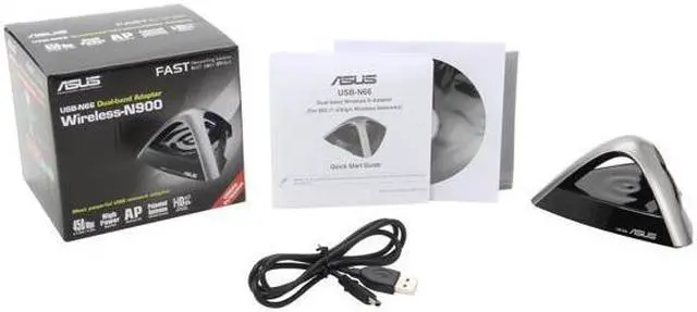 Alt view image 4 of 4 - ASUS USB-N66 Dual-band Wireless-N900 Adapter IEEE 802.11a/b/g/n USB 2.0 downlink up to 450Mbps, uplink up to 450Mbps(20/40MHz) Wireless Data Rates