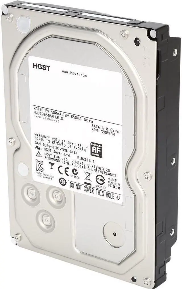 Alt view image 2 of 2 - HGST Ultrastar 7K6000 HUS726040ALE610 (0F23005) 4TB 7200 RPM 128MB Cache SATA 6.0Gb/s 3.5" 0 HOURS MFG RECERT