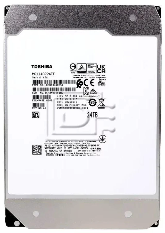 Main image of Toshiba MG11 MG11ACP24TE 24TB SATA 6Gbps 7.2K 512e SED Enterprise HDD - OEM