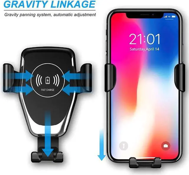 Alt view image 2 of 5 - Automatic Gravity Qi Wireless Car Charger Mount For IPhone 11 XS XR X 8 10W Fast Charging Phone Holder for  S10 S9