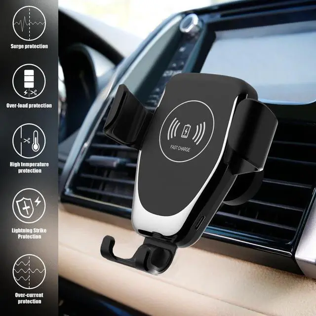 Alt view image 5 of 5 - Automatic Gravity Qi Wireless Car Charger Mount For IPhone 11 XS XR X 8 10W Fast Charging Phone Holder for  S10 S9