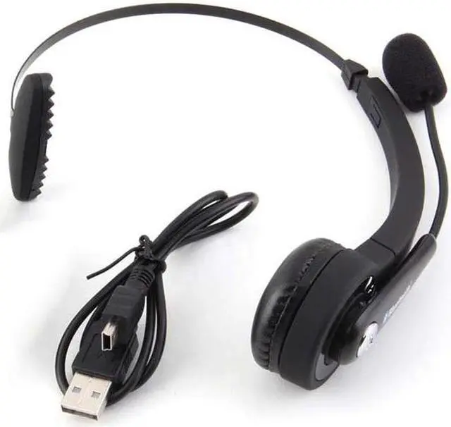 Alt view image 3 of 5 - Mono Wireless Bluetooth Headset Headphones Noise Canceling with Mic Handsfree for PC PS3 Gaming Mobile Phone Laptop