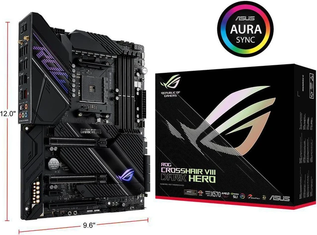Alt view image 2 of 7 - ASUS ROG Crosshair VIII Dark Hero AM4 AMD X570S SATA 6Gb/s ATX AMD Motherboard OPENBOX