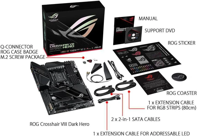 Alt view image 7 of 7 - ASUS ROG Crosshair VIII Dark Hero AM4 AMD X570S SATA 6Gb/s ATX AMD Motherboard OPENBOX