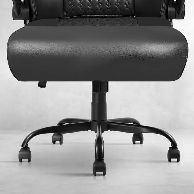 Alt view image 4 of 7 - VITESSE Executive Office Chair,Heavy Duty Chair with Flip up Armrest,Ergonomic High Back Computer Gaming Chairs Home Office 400lbs, Big and Tall Office Chair with Lumbar SupportBlack