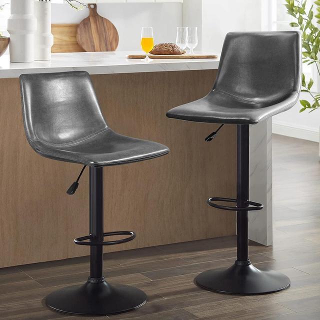 Swivel Bar Stools Set of 2 for Kitchen Counter Wood Legs Foot Rest