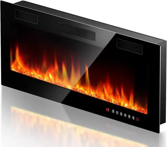 Main image of Vitesse 36 inch Electric Fireplace Recessed and Wall Mounted,750/1500W Fireplace Heater and Linear Fireplace with Touch Screen Control Panel, Timer,Remote Control,Adjustable Flame Color and Speed