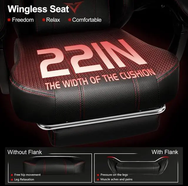 Alt view image 2 of 7 - VITESSE Big and Tall Gaming Chair 400lb Weight Capacity with Footrest, Ergonomic Video Game Chair for Adults with Oversized Headrest and Lumbar Pillow, Computer Chair gaming for Office