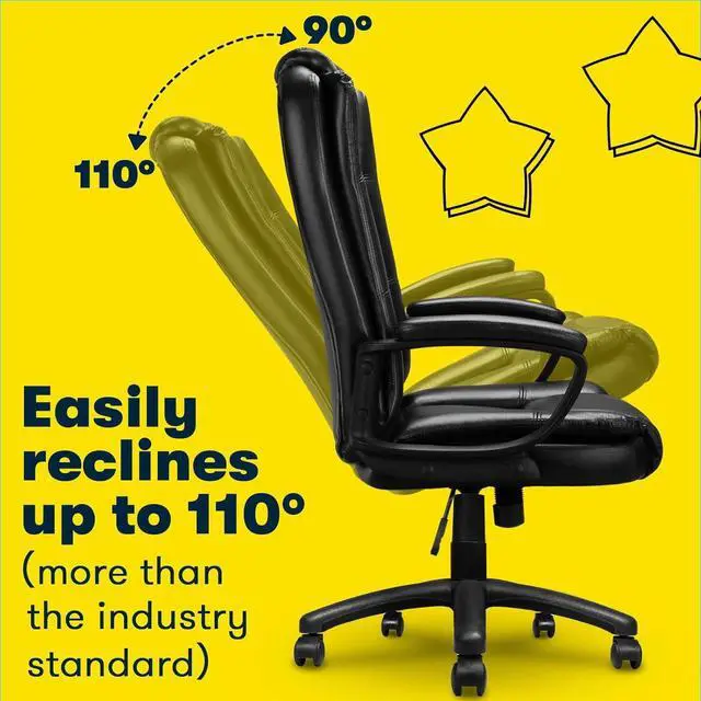 Alt view image 2 of 7 - Vitesse Home Office Chair, 300LBS 8Hours Heavy Duty Design, Ergonomic High Back Cushion Lumbar Back Support, Computer Desk Chair, Big and Tall Chair, Adjustable Executive Leather Chair With Arms