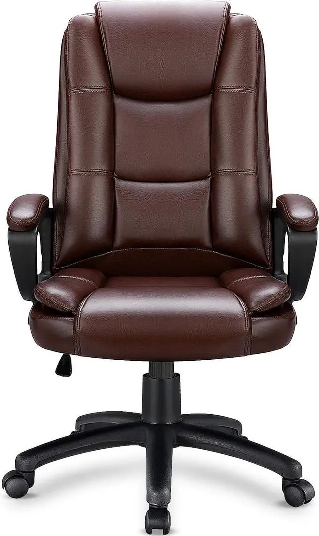Main image of Vitesse Home Office Chair, 300LBS 8Hours Heavy Duty Design, Ergonomic High Back Cushion Lumbar Back Support, Computer Desk Chair, Big and Tall Chair, Adjustable Executive Leather Chair With Arms Brown