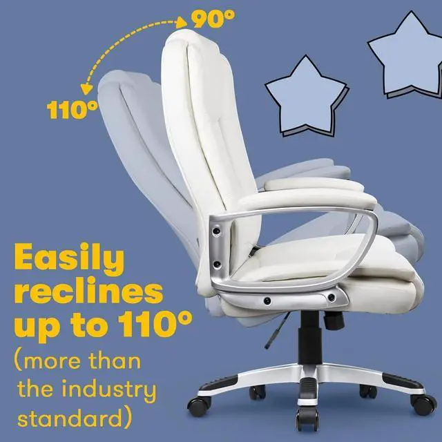 Alt view image 4 of 7 - Vitesse Home Office Chair, 400LBS 8Hours Heavy Duty Design, Ergonomic High Back Cushion Lumbar Back Support, Computer Desk Chair, Big and Tall Chair, Adjustable Executive Leather Chair With Arms