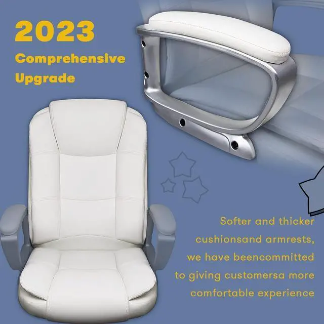 Alt view image 2 of 7 - Vitesse Home Office Chair, 400LBS 8Hours Heavy Duty Design, Ergonomic High Back Cushion Lumbar Back Support, Computer Desk Chair, Big and Tall Chair, Adjustable Executive Leather Chair With Arms