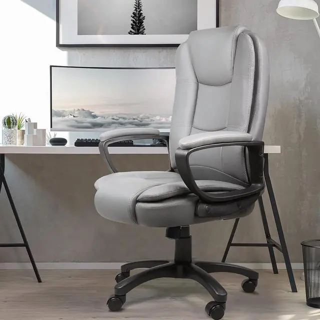 Alt view image 7 of 7 - Vitesse Home Office Chair, 400LBS 8Hours Heavy Duty Design, Ergonomic High Back Cushion Lumbar Back Support, Computer Desk Chair, Big and Tall Chair, Adjustable Executive Leather Chair With Arms