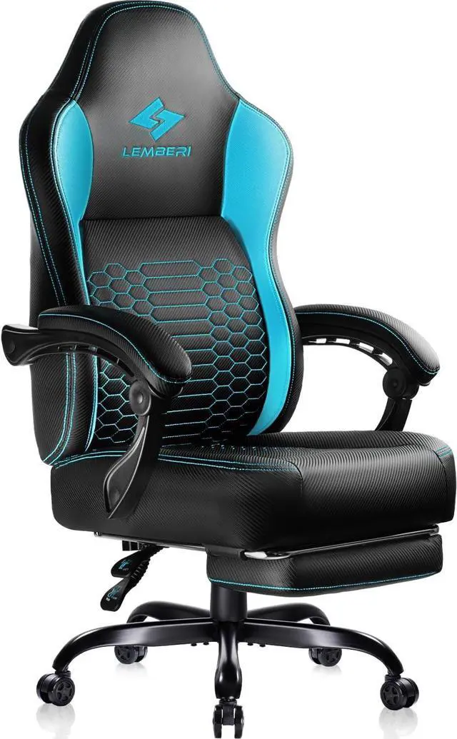 Main image of Vitesse Big and Tall Gaming Chair 400lb Weight Capacity,Gamer Chairs for Adults,Video Game Chair wth Footrest,Racing Style Computer Gamer Chair with Headrest and Lumbar Support Purple Blue