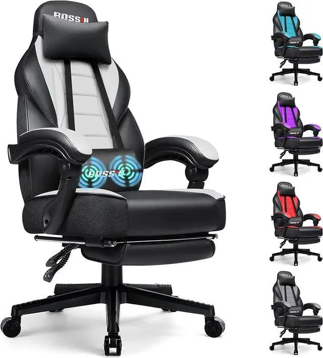 Main image of VITESSE Big and Tall Gaming Chair with Footrest and Massage, 400lb Weight Capacity, Ergonomic Heavy Duty Chair with Large Size Seat and High Back