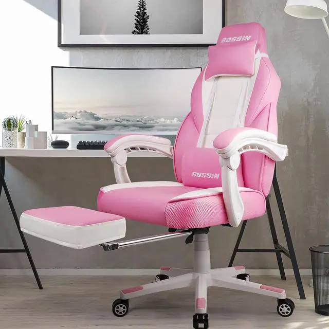 Alt view image 6 of 7 - VITESSE Big and Tall Gaming Chair with Footrest and Massage, 400lb Weight Capacity, Ergonomic Heavy Duty with Large Size Seat and High Back