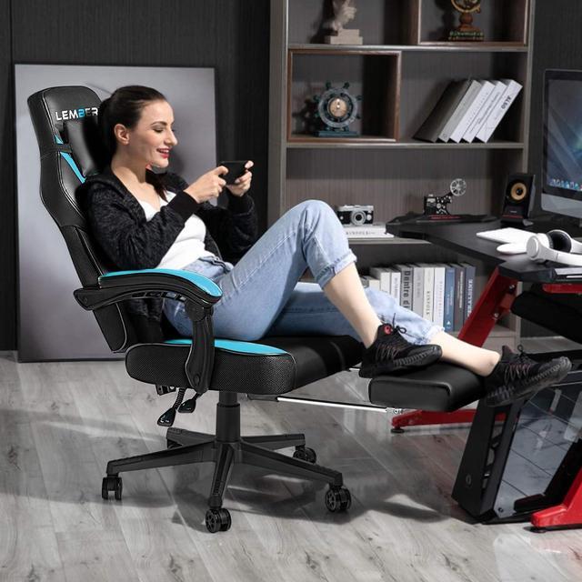 Alt view image 6 of 7 - VITESSE Gaming Chairs for Adults,Ergonomic Video Game Chairs with footrest,Big and Tall Gaming Chair 400lb Weight Capacity, Racing Style Computer Gamer Chair with Headrest and Lumbar Support