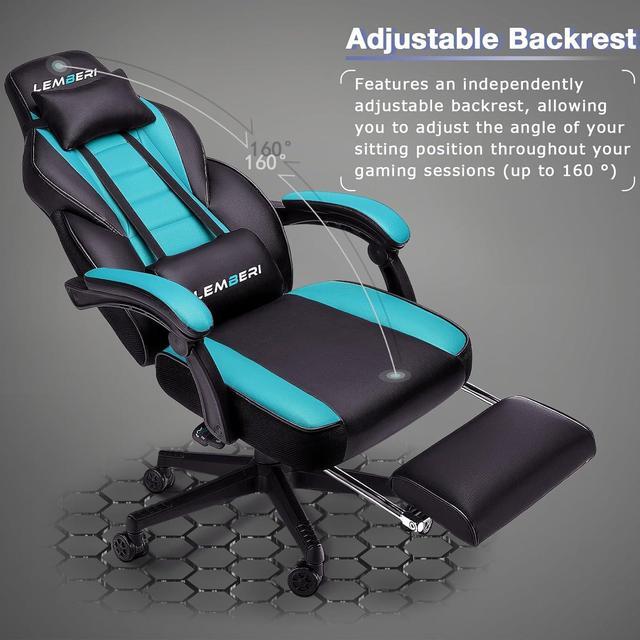 Alt view image 4 of 7 - VITESSE Gaming Chairs for Adults,Ergonomic Video Game Chairs with footrest,Big and Tall Gaming Chair 400lb Weight Capacity, Racing Style Computer Gamer Chair with Headrest and Lumbar Support