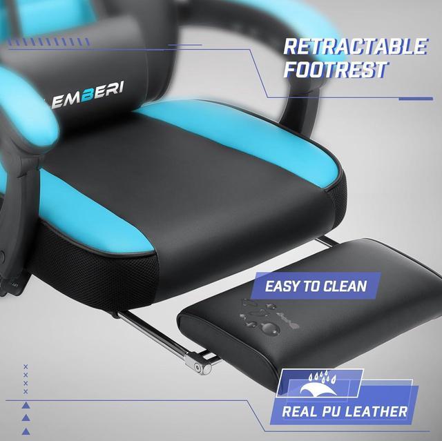 Alt view image 5 of 7 - VITESSE Gaming Chairs for Adults,Ergonomic Video Game Chairs with footrest,Big and Tall Gaming Chair 400lb Weight Capacity, Racing Style Computer Gamer Chair with Headrest and Lumbar Support
