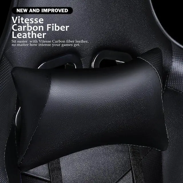 Alt view image 3 of 7 - VITESSE Ergonomic Gaming Chair for Adults, 330 lbs PC & Office Chair, Racing Style with Lumbar Support & Headrest