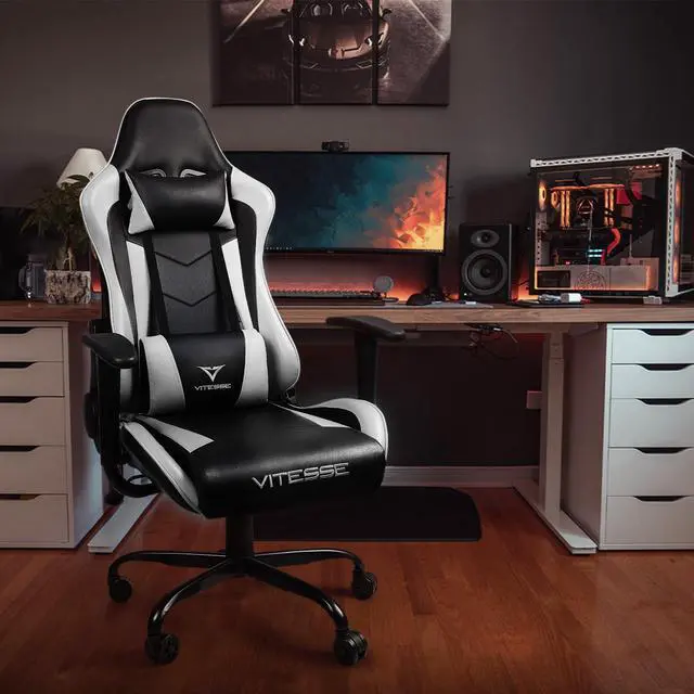 Alt view image 7 of 7 - VITESSE Ergonomic Gaming Gamer Chair for Adults, 330 lbs PC Computer Chair, Racing Gaming Office Chair, Silla Gamer Height Adjustable Swivel Chair with Lumbar Support and Headrest