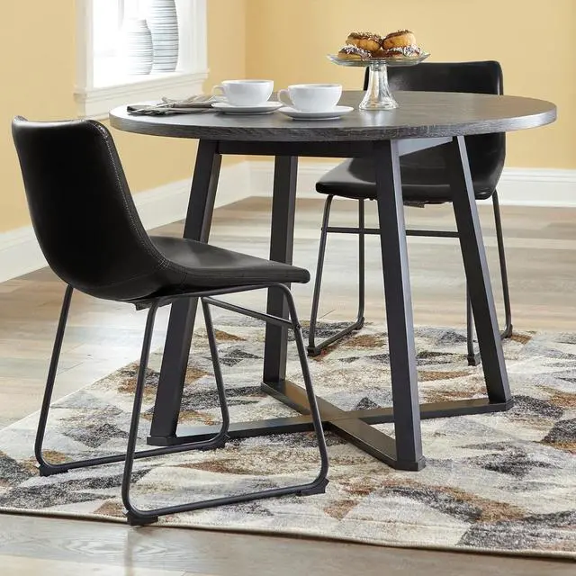 Alt view image 3 of 7 - Vitesse 18 inch Bar Stools Set of 2, Modern Counter Height Bar Stools, Faux Leather Barstool with Back and Metal Leg, Armless Dining Chairs for Kitchen Island Pub Living Room Counter Stool Black