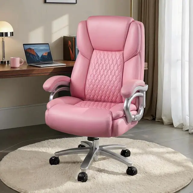 Alt view image 2 of 7 - Vitesse Heavy Duty Big and Tall Office Chair,500LBS Capacity Office Chair for Heavy People,High Back PU Leather Executive Desk Chair with Wide Seat,Computer Gaming Chair with Adjustable Lumbar Support