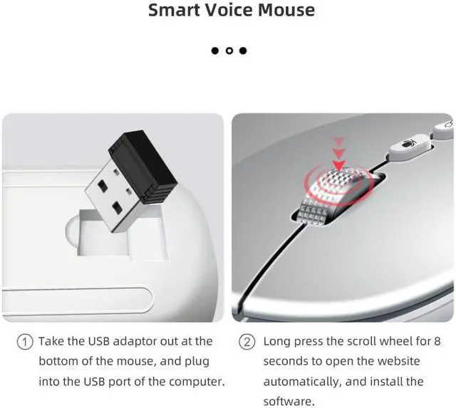 Alt view image 5 of 7 - Dogfish Intelligent wireless voice mouse,supports 120 language input, 28 language translation, 500 words/min super voice input and typing speed, suitable for chat, voice, copywriting, translation