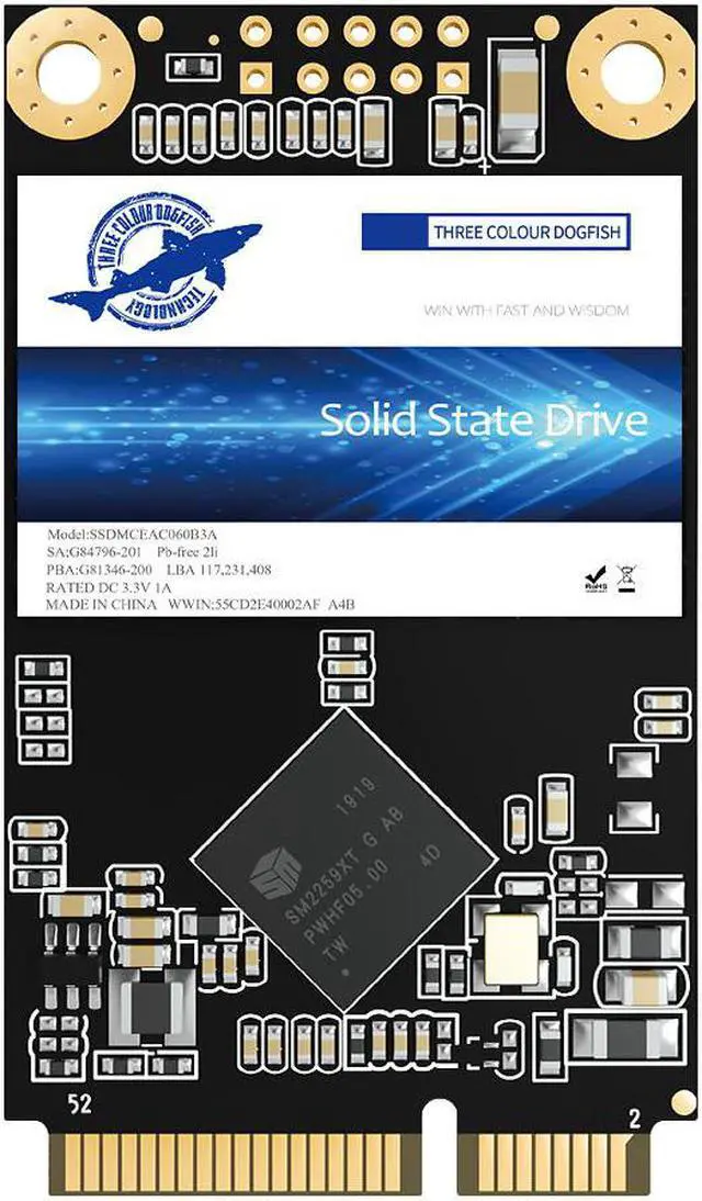 Alt view image 6 of 7 - Msata SSD 1TB Dogfish Solid State Drive Mini Sata3 SSD