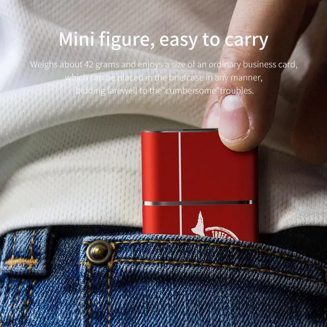 Alt view image 5 of 7 - Dogfish Portable External SSD 256GB Ngff 2242/2260/2280 Red Aluminum USB 3.1 Type C Ultra-Light External SSD Mini Portable Solid State Drive for Mac Windows Android Linux