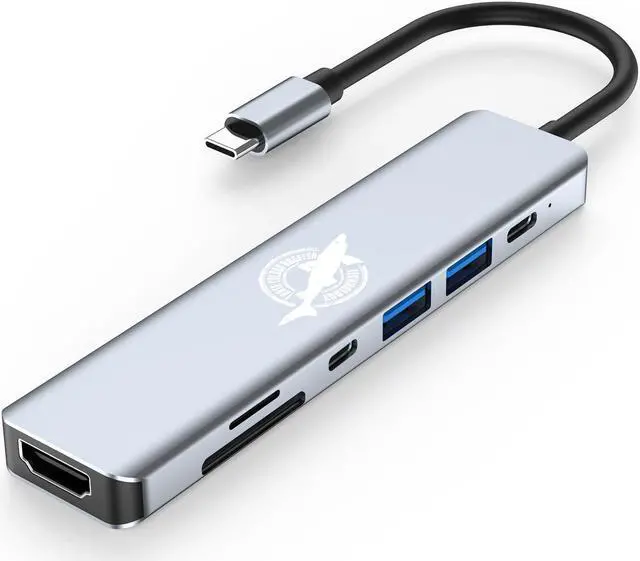 Main image of Dogfish USB C Hub, USB C Docking Station, 7 in 1 USB C to HDMI Multiport Adapter Compatible for MacBook Pro USB C laptops, with 4K HDMI USB3.0 & USB2.0 SD / TF Card Reader