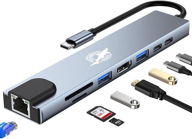 Dogfish USB C Hub Multiport Adapter, 8 in 1 Docking USB Type C to