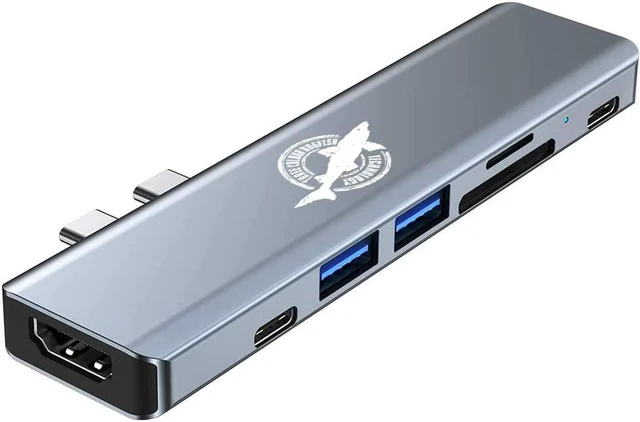 Main image of Dogfish USB C Hub, 7 in 2 USB C Adapter, Type C Multiport Docking Station with 4K HDMI, USB 3.0 and USB 2.0, SD / TF Card Reader, Thunderbolt 3, for MacBook