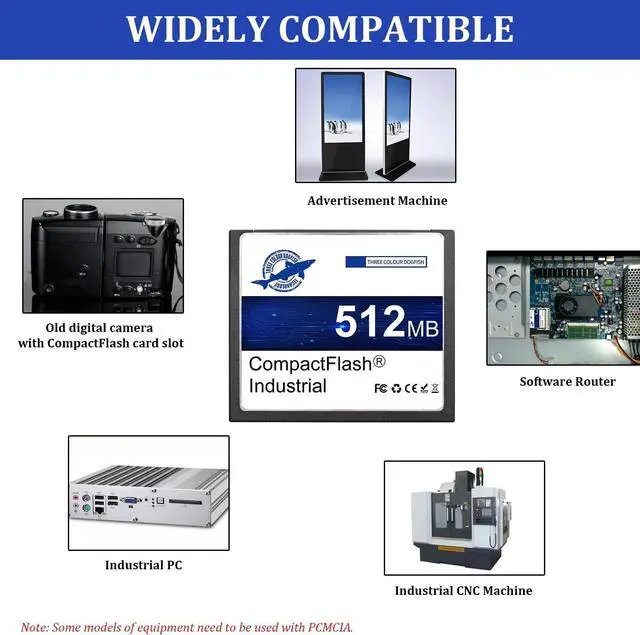 Alt view image 2 of 7 - THREE COLOUR DOGFISH Compact Flash Memory Card 128MB Industrial CF Type I Card FAT16 for Industrial Equipment and Vintage Digital Cameras