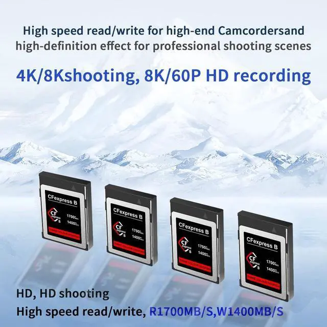 Alt view image 3 of 7 - THREE COLOUR DOGFISH CFexpress Type B Card 256GB, Up to 1700MB/s, 8K 4K RAW Photo and Video, CF Express Flash Memory for Cameras