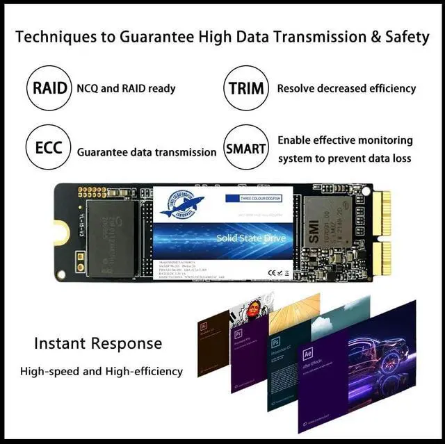 Alt view image 4 of 7 - THREE COLOUR DOGFISH SSD 1000GB NVMe Replacement for MacBook Air A1465 A1466(2013-2015,2017), MacBook Pro A1502 A1398(Retina 2013-2015), iMac A1418 A1419(2013-2017), Mac OS Pre-Installed
