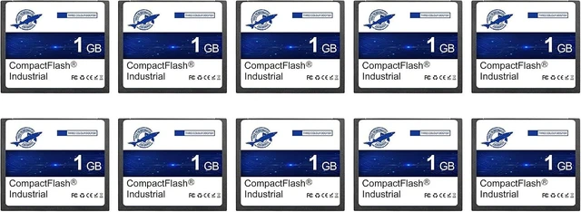 Main image of THREE COLOUR DOGFISH Compact Flash Memory Card 1GB 10PACK Industrial CF Type I Card FAT16 CF Cards for Industrial Equipment and Vintage Digital Cameras