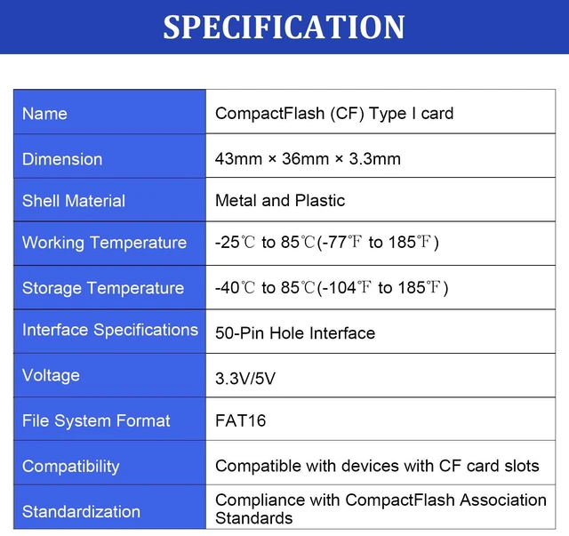 Alt view image 7 of 7 - THREE COLOUR DOGFISH Compact Flash Memory Card 1GB 10PACK Industrial CF Type I Card FAT16 CF Cards for Industrial Equipment and Vintage Digital Cameras