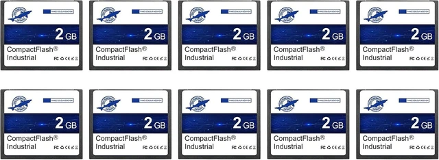 Main image of THREE COLOUR DOGFISH Compact Flash Memory Card 2GB 10PACK Industrial CF Type I Card FAT16 CF Cards for Industrial Equipment and Vintage Digital Cameras