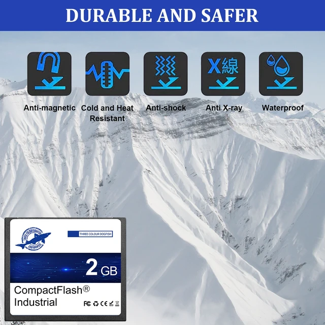 Alt view image 5 of 7 - THREE COLOUR DOGFISH Compact Flash Memory Card 2GB 10PACK Industrial CF Type I Card FAT16 CF Cards for Industrial Equipment and Vintage Digital Cameras