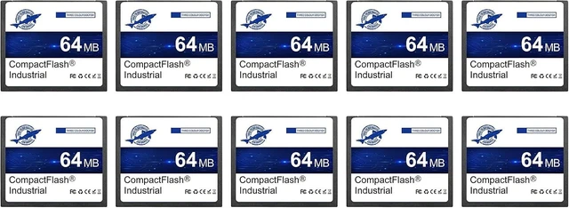 Main image of THREE COLOUR DOGFISH Compact Flash Memory Card 64MBB 10PACK Industrial CF Type I Card FAT16 CF Cards for Industrial Equipment and Vintage Digital Cameras