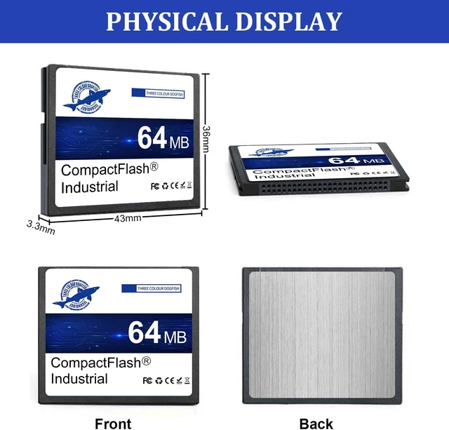 Alt view image 4 of 6 - THREE COLOUR DOGFISH Compact Flash Memory Card 64MBB 10PACK Industrial CF Type I Card FAT16 CF Cards for Industrial Equipment and Vintage Digital Cameras