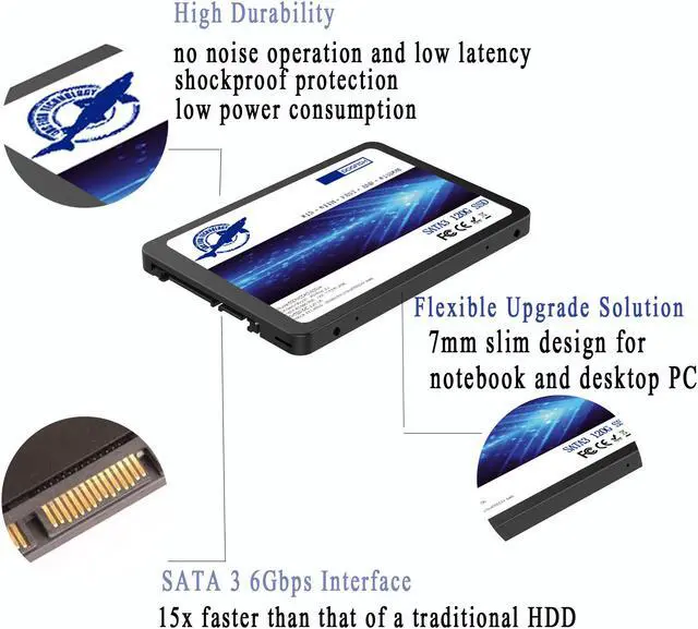 Alt view image 6 of 7 - Dogfish SSD 60GB SATA III 2.5 Inch Internal SSD 3D NAND Solid State Drive SATA III 6Gb/s 7mm (0.28”) read up to 550MB/s (2.5 SATAIII 60GB)