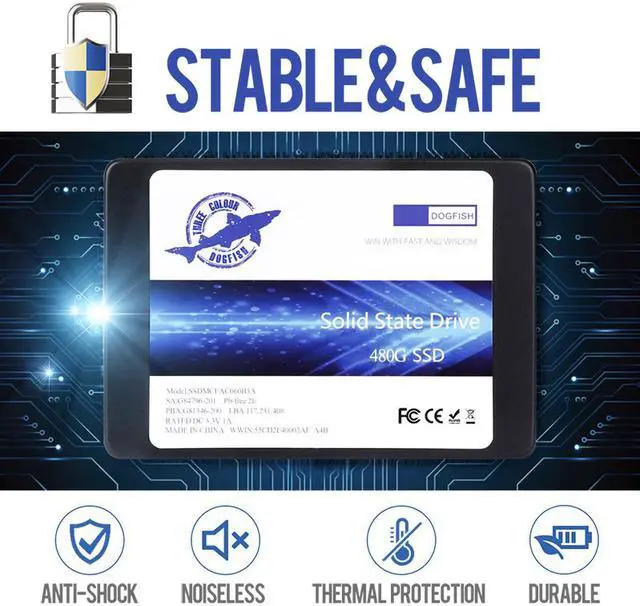 Alt view image 3 of 5 - Dogfish 512GB 2.5" Internal SSD 3D NAND Solid State Drive SATA III 6Gb/s 2.5 inch 7mm (0.28”) Read up to 550MB/s (2.5-SATA3 512GB)