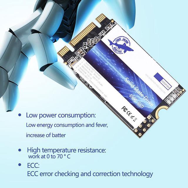 Alt view image 3 of 5 - Dogfish M.2 2242 500GB Internal Solid State Drive 3D NAND TLC SATA III 6 Gb/s Hard Drive M2 for PC Desktop Laptop MAC (M.2 2242 500GB)