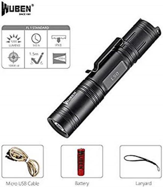 Flashlights WUBEN Tactical Flashlight 1200 Lumens CREE LED Portable Ultra  Bright Handheld Flashlight (18650 Battery Included) IPX8 Water-Resistant 5  Mode for Hiking Hunting Camp (L50) 