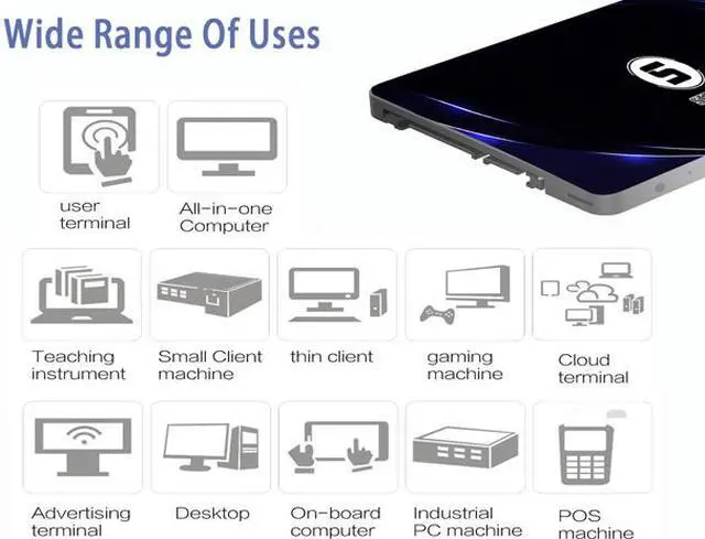 Alt view image 3 of 5 - Shark SSD 64G SATA3 3D NAND 2.5 Inch 7MM Height MLC TLC Desktop Laptop Hard Drive